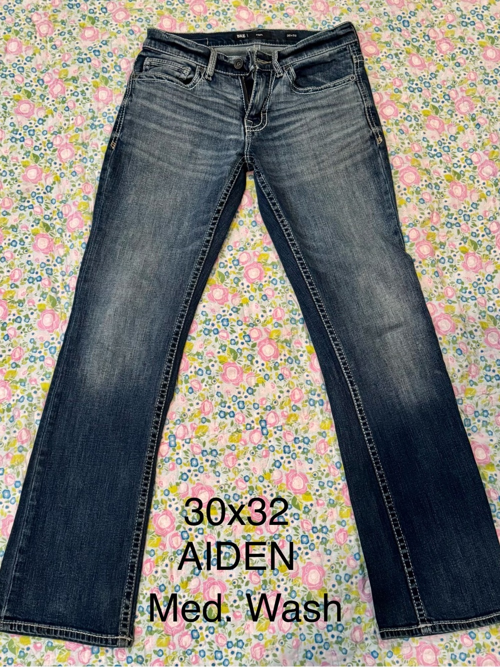 Aiden Dark/Medium Blue Flare Jeans
